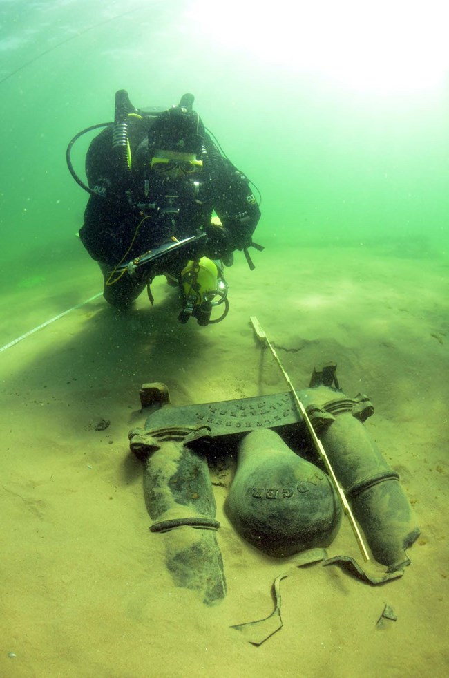 Diver looking at Success Shipwreck Diver looking at Success Shipwreck