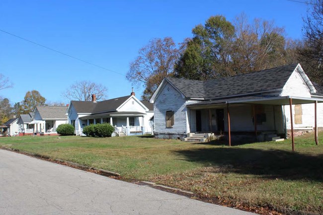 Row of houses along a street