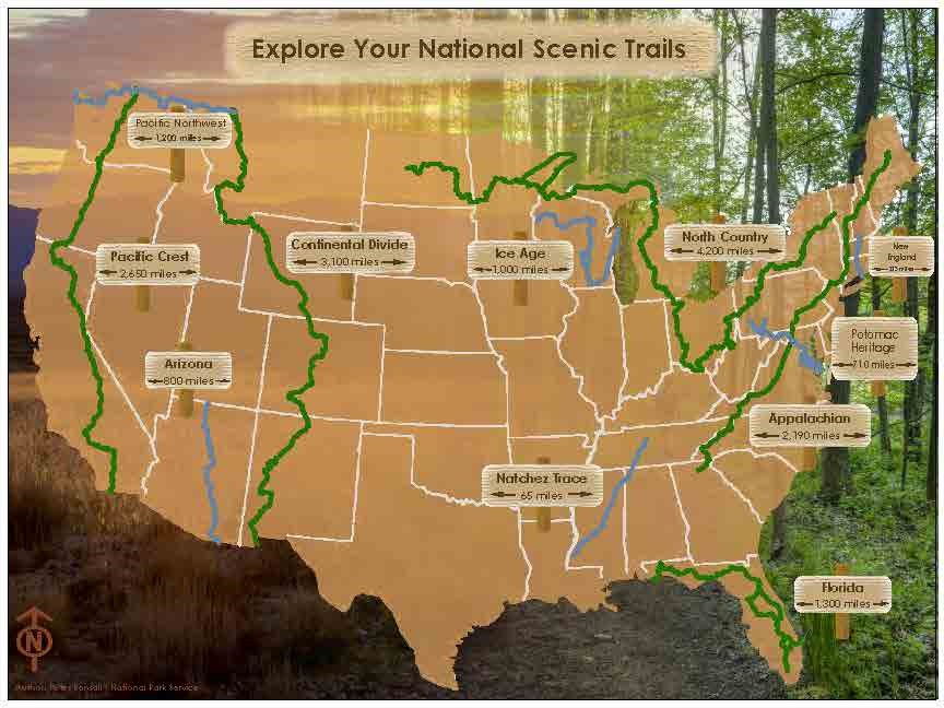 Explore Your National Scenic Trails Map of the 11 National Scenic Trails