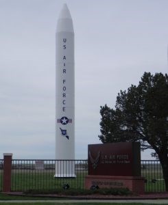 Peacekeeper Missile at Entry Gate, Francis E. Warren Air Force Base, Cheyenne, Wyoming.