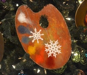 Untitled" [Paper Snowflakes Trompe l'Oeil], painted palette by Michael Theise