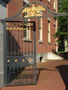 Gate for First Bank Building walkway. By Harvey Yellin. Gate for First Bank Building walkway. By Harvey Yellin.