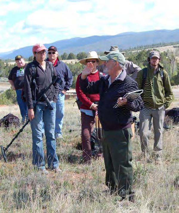 Metal Detecting instructor, Charles Haecker Metal detecting instructor, Charles Haecker (front), instructing students at the Metal Detecting for Archeologists Workshop