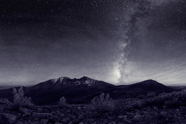 Milky Way rising over Wheeler Peak at Great Basin National Park