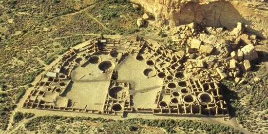 Aerial view of Chaco Culture National Historic Park, New Mexico