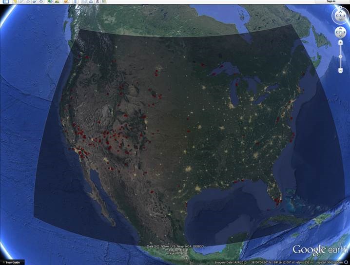 Google Earth sky brightness map