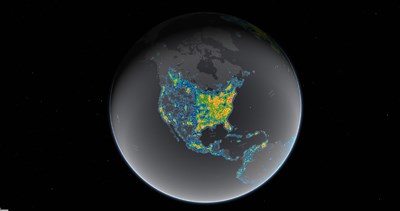 New World Atlas light pollution globe