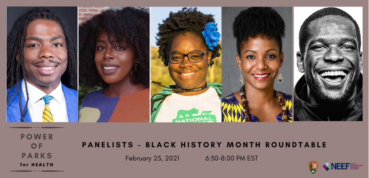 Graphic for a Black History Month Roundtable event Graphic for a Black History Month Roundtable event, detailed alternative text is on the webpage