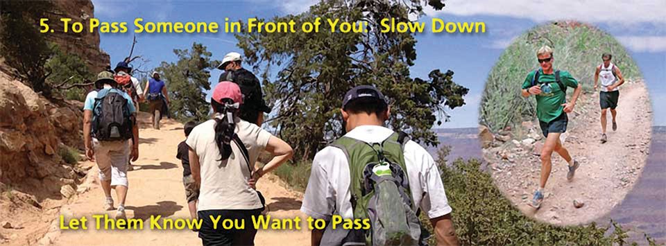 A photo montage on the park website is accompanied by the message "to pass someone in front of you slow down."