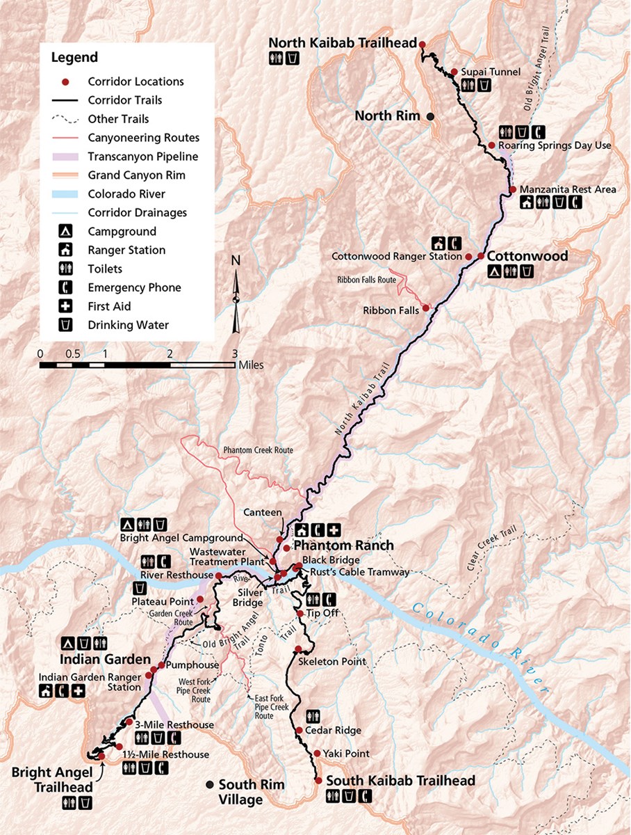 grand canyon hiking map Grand Canyon S Corridor Trail System Linking The Past Present grand canyon hiking map