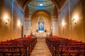 Mission Concepción church interior after restoration