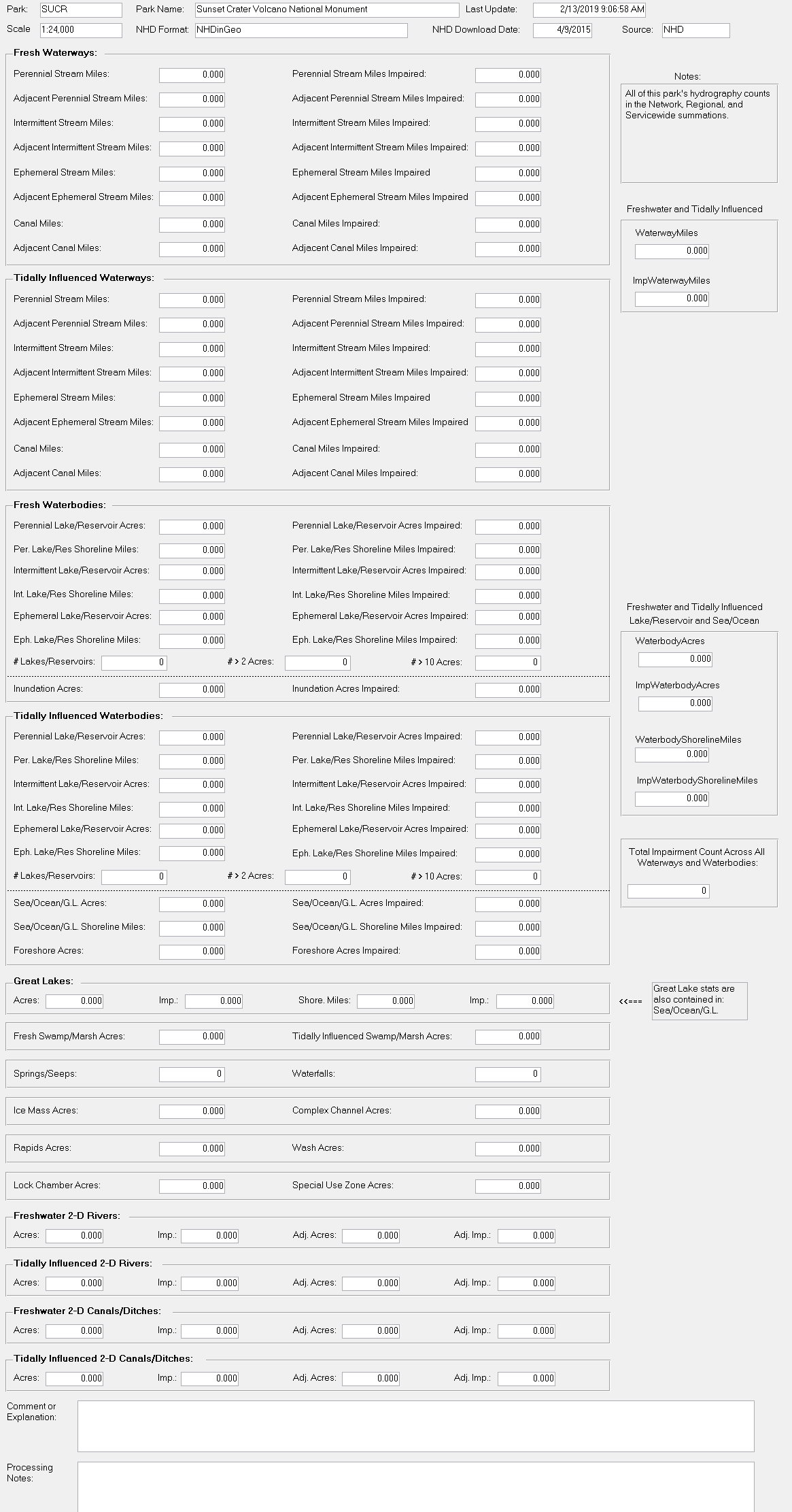 HIS Statistics - Form View HIS Statistics can be viewed using this form within MS Access. Alternatively, HIS statistics can also be viewed online within individual HIS Park Reports.