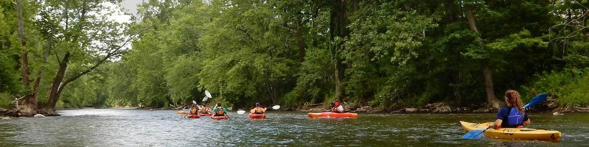 Protecting Rivers People kayak the Cuyahoga River.