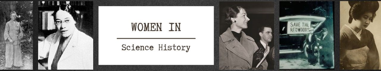 a collage of historical photos of women in science with text "Women in Science History"