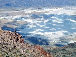 Shadows of clouds add to the complexity of patterns on the salt flats, Death Valley National Park NPS Photo300x225