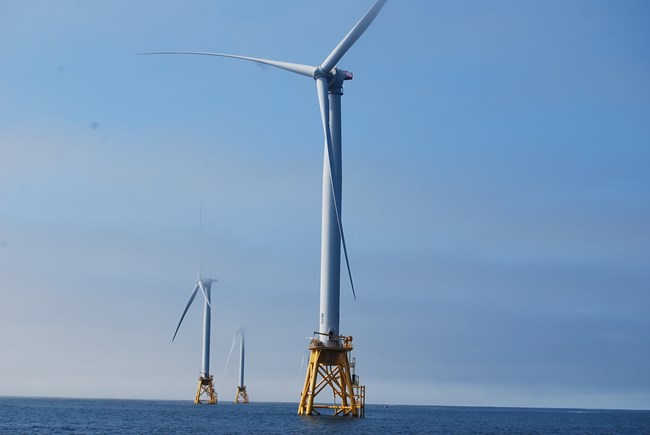 Two offshore wind turbines