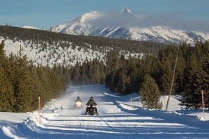 Snowmobiles near Electric Peak, Yellowstone National Park. NPS Photo Neal Herbert