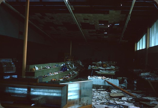 Destruction at the Flamingo gift shop following the September storm