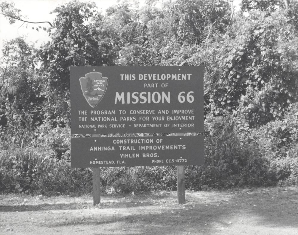 Anhinga Mission 66 sign at Everglades National Park