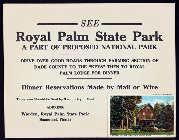 Advertisement for Royal Palm State Park