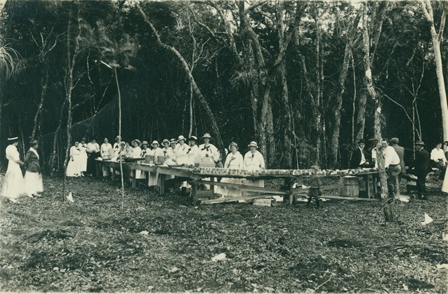 A picnic lunch after the dedication ceremony