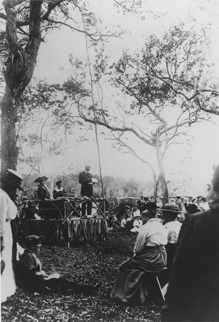 Samuel A. Belcher, Chairman of Dade County Commission dedicating the Ingraham Highway at the ceremony for Royal Palm State Park
