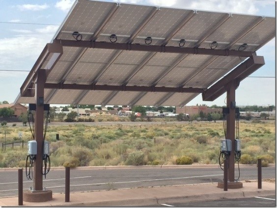 Solar panel equipped charging station