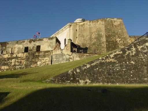 Fort walls at San Juan National Historic Site in Puerto Rico