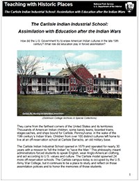 Cover of the Carlisle School lesson plan from TwHP