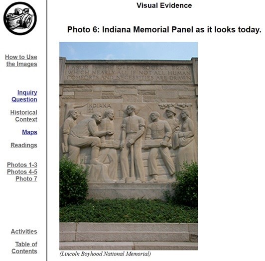Image of the Indiana Memorial Panel with text below Image of the Indiana Memorial Panel with text below