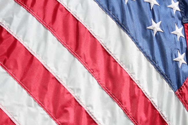 closeup of an American flag