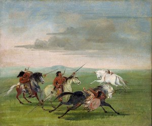 Comanche Feats of Horsemanship. George Catlin 1834.