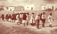 Funeral procession ca. 1900 at Isleta led by the Father Anton Docher.