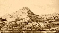 lt= Illustration of Calabazas in 1853. Courtesy of the National Park Service