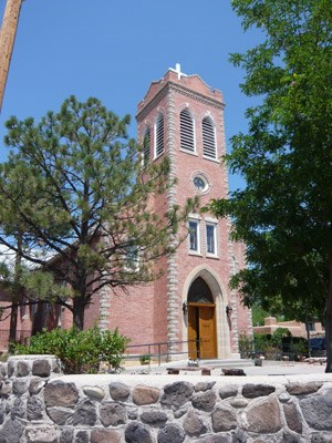 Front of the new church at Ohkay Owingeh.