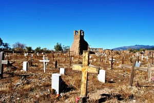 Ruins of the old mission that was bombarded by cannons.