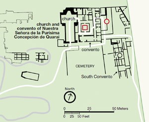 lt= Map - Quarai, Mission Nuestra Señora de la Purísima Concepción de Quarai