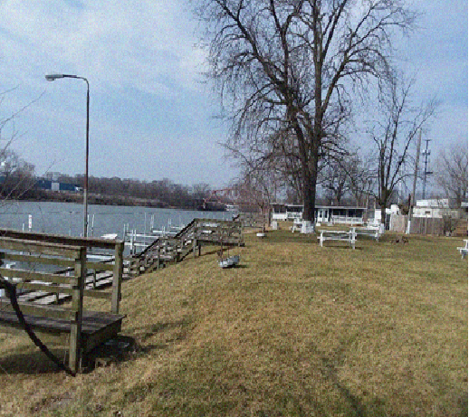 Site of the old Ton Farm, seen here is a view of the black-owned boat marina on the Little Calumet River