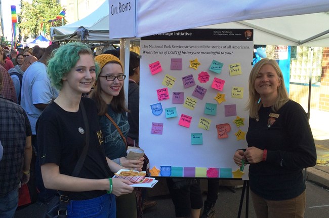 lt= Flipchart at Outfest 2015 for Philadelphia LGBTQ Heritage Initiative