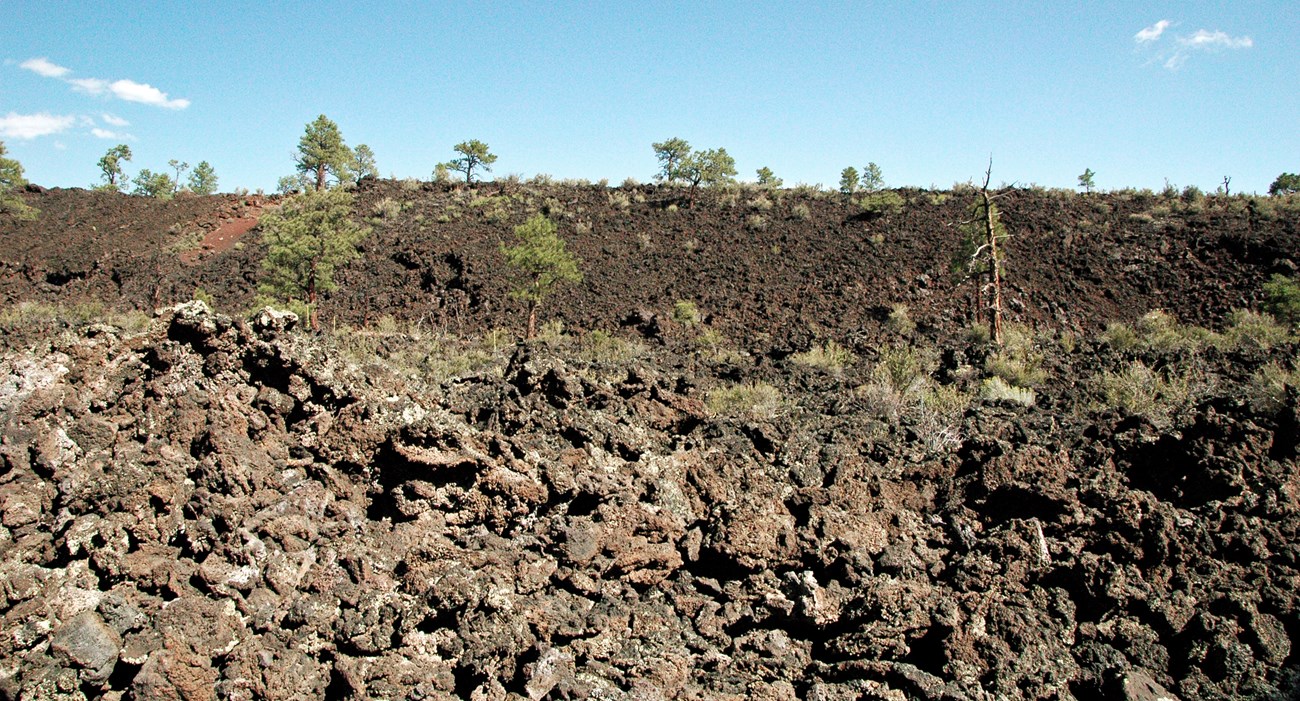 photo of a rubbly slope of lava rock