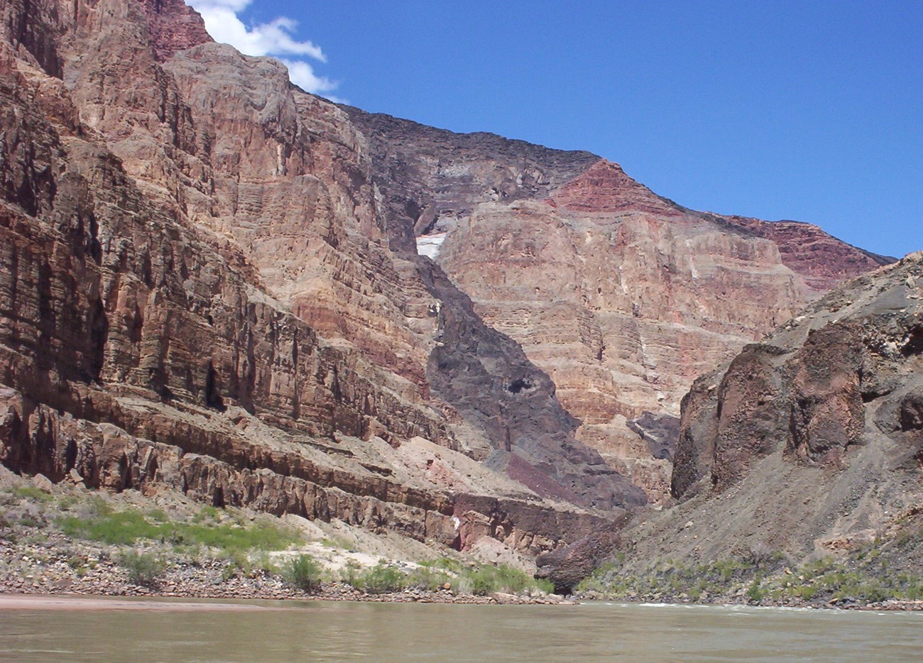Grand Canyon lava flow - crop photo of a river canyon with steep rocky cliffs