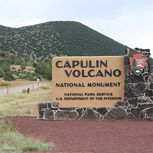 photo of capulin volcano park sigh with cinder cone in the distance