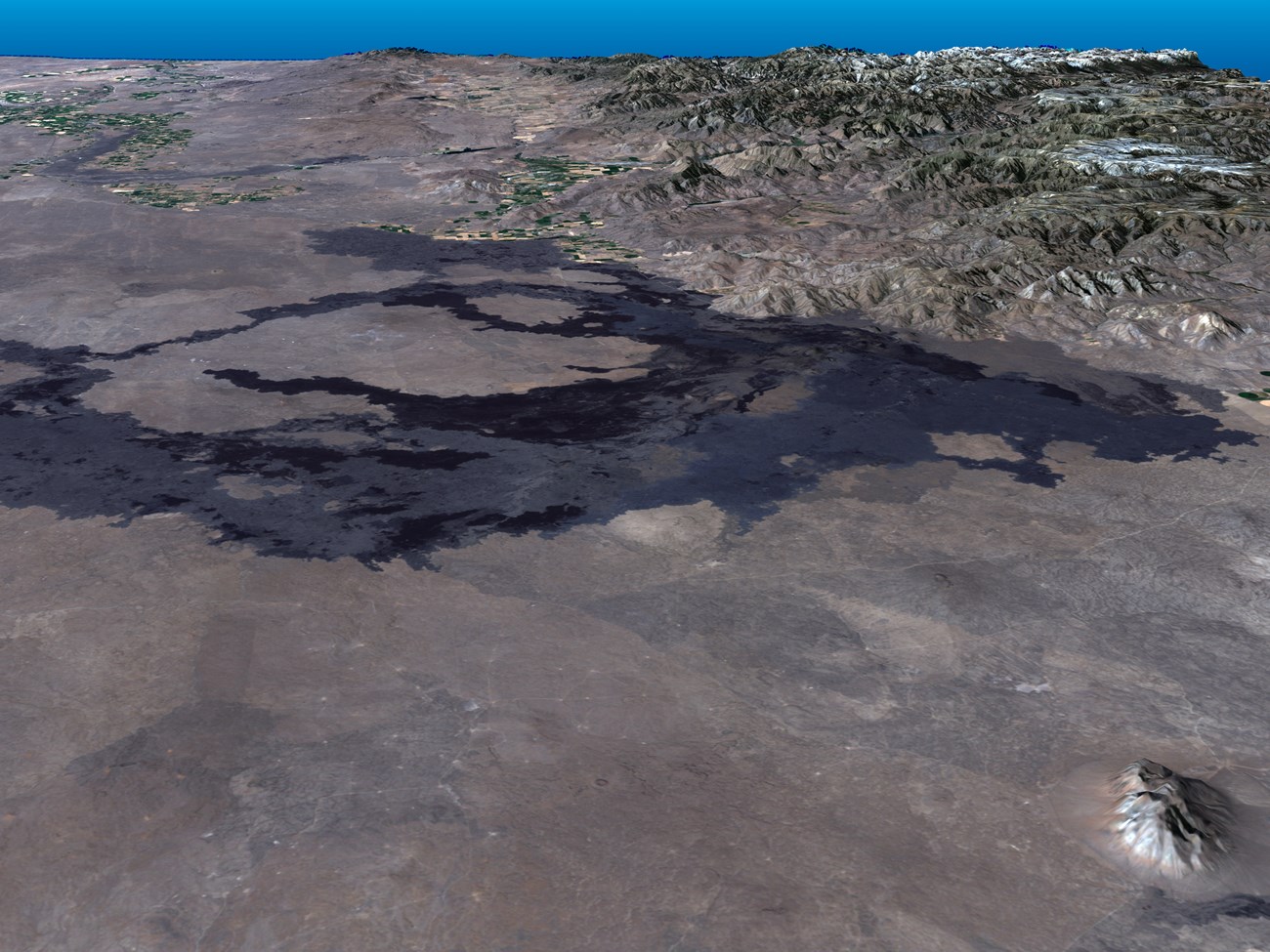 generated aerial view of large lava flows