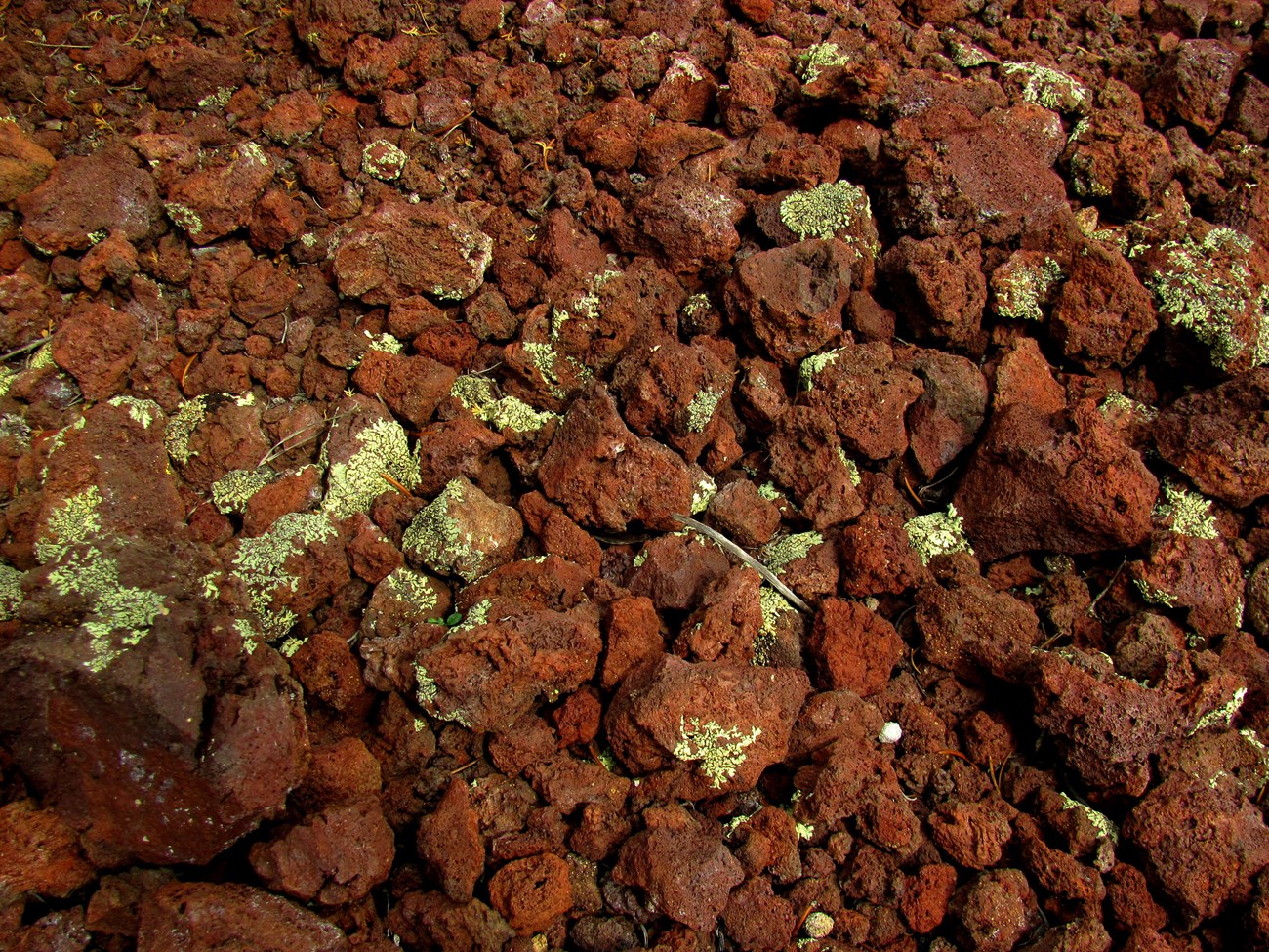 lava rocks with pitted surfaces