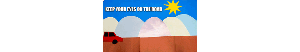 watchtheroad a moving photo of a truck driving, seeing a bear, braking, bear runs off, car continues
