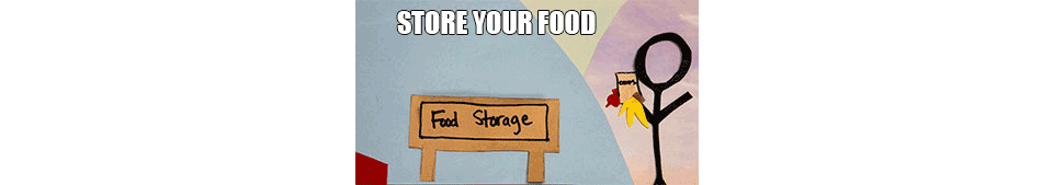 foodgifcentered moving image of a stick figure placing food in a storage container and a chipmunk unsuccessfully getting into it
