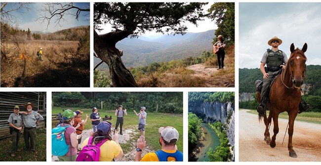 Image collage of members of the Buffalo National River Wilderness Stewardship Team.