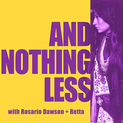 Logo for And Nothing Less podcast with Zitkala Sa