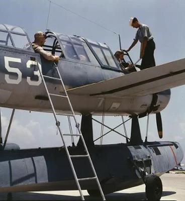 Aviation cadets in training at the Naval Air Base, Corpus Christi, Texas. 1942