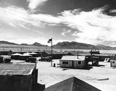 General view of McDonald Ranch Headquarters from top of old well derrick (April 1945)